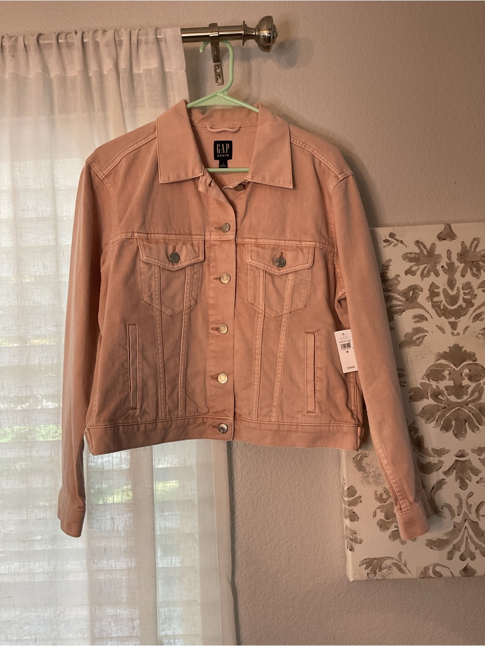GAP Women's Blush Pink Denim Jacket - Button-Front